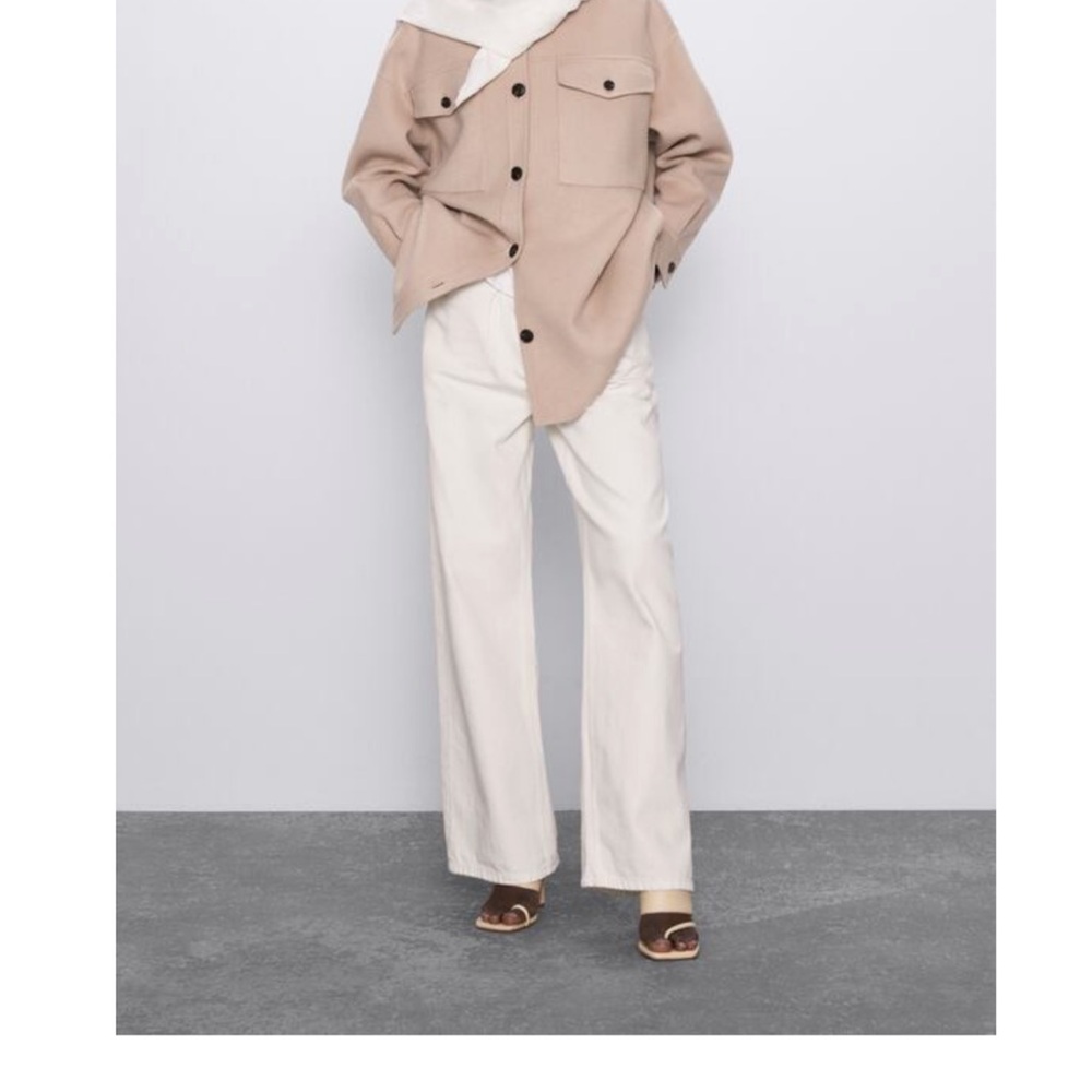 Zara Oversized Cream Wool Jacket